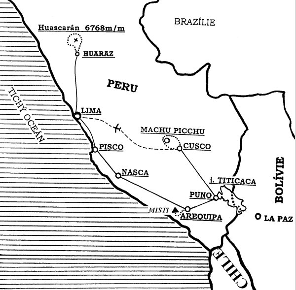 PERU - poznání říše Inků - mapka