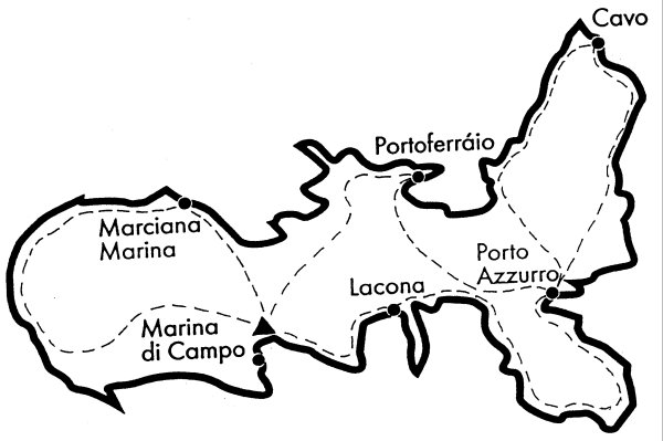 Itálie - Elba na kole - mapka